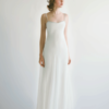 The Calista gown by Amanda Garrett is truly stunning. Silk georgette perfectly cut bias cut gown with a fine line of hand embroidered Swarovski crystals and beads to define the neckline and straps. This designer wedding dress is available to try on at The Barefaced Bride studio.