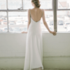 The Calista gown by Amanda Garrett is truly stunning. Silk georgette perfectly cut bias cut gown with a fine line of hand embroidered Swarovski crystals and beads to define the neckline and straps. This designer wedding dress is available to try on at The Barefaced Bride studio.