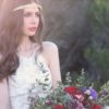 The Cleo Crown by Elizabeth Bower is a modern Grecian laurel crown, featuring brass stamped leaves. This brand new headpiece is available to try on at The Barefaced Bride studio.