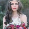 The Cleo Crown by Elizabeth Bower is a modern Grecian laurel crown, featuring brass stamped leaves. This brand new headpiece is available to try on at The Barefaced Bride studio.