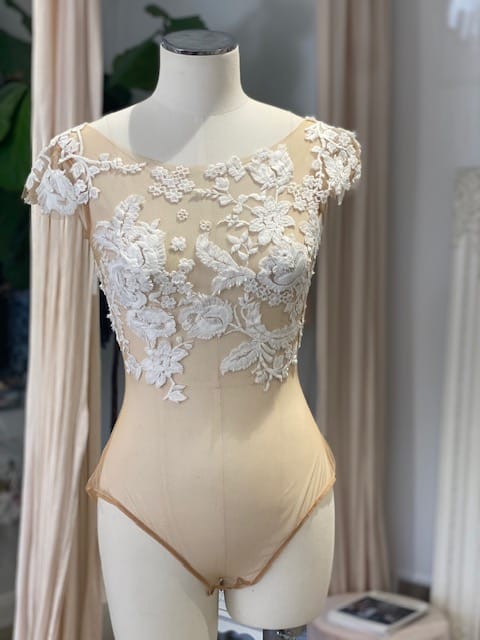 Beautiful bodysuit by Collezione Santina Couture - The Barefaced Bride